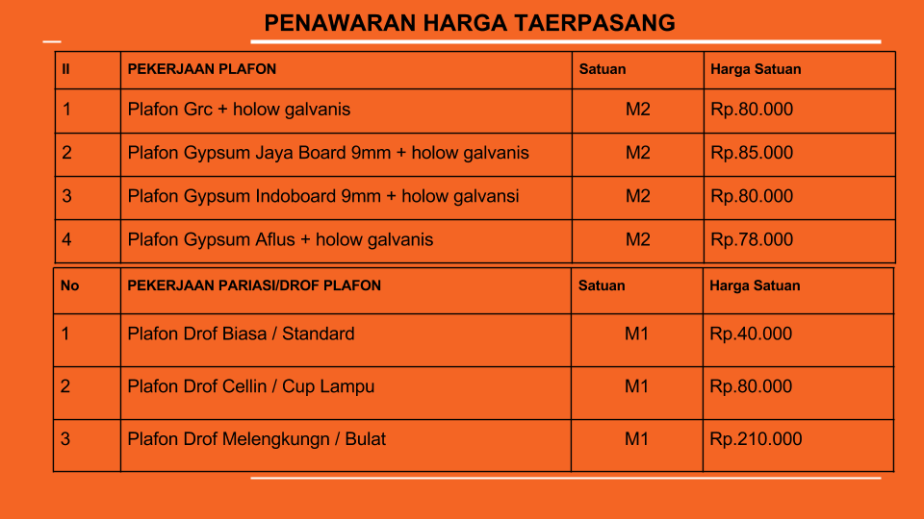 Harga Borong Pasang Plafon Dan Partisi Gypsum 0813 - 1558 - 8229(4)